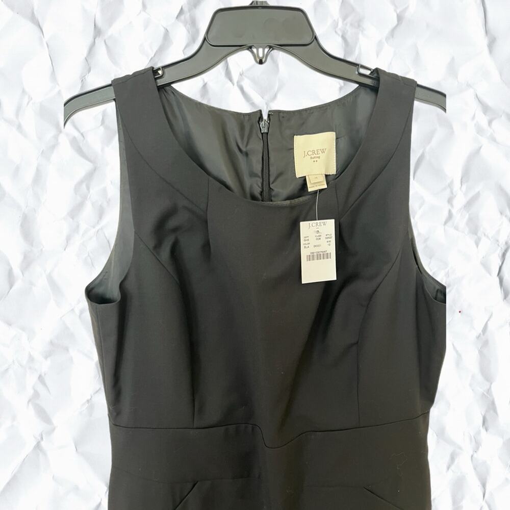 J.Crew Factory black tailored shift dress in lightweight wool - 12 - Picture 4 of 6